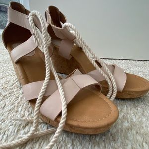 Cute Beige and Tan sperry high heels
